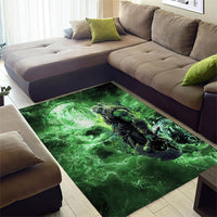 Norse Viking Warrior with Axe Area Rug Celtic Knot Nordic Fantasy Lightning Art