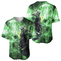 Norse Viking Warrior with Axe Baseball Jersey Celtic Knot Nordic Fantasy Lightning Art