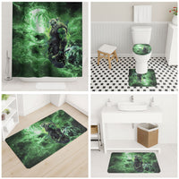 Norse Viking Warrior with Axe Bathroom Set Celtic Knot Nordic Fantasy Lightning Art