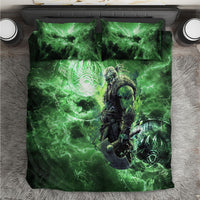 Norse Viking Warrior with Axe Bedding Set Celtic Knot Nordic Fantasy Lightning Art