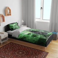 Norse Viking Warrior with Axe Bedding Set Celtic Knot Nordic Fantasy Lightning Art