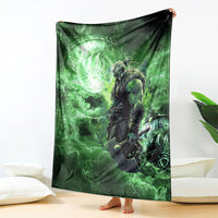 Norse Viking Warrior with Axe Blanket Celtic Knot Nordic Fantasy Lightning Art