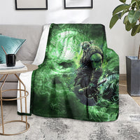Norse Viking Warrior with Axe Blanket Celtic Knot Nordic Fantasy Lightning Art
