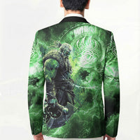 Norse Viking Warrior with Axe Blazer Celtic Knot Nordic Fantasy Lightning Art