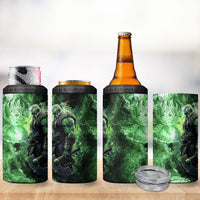 Norse Viking Warrior with Axe 4 in 1 Can Cooler Tumbler Celtic Knot Nordic Fantasy Lightning Art