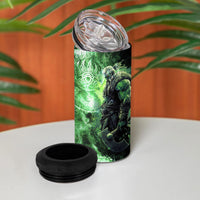 Norse Viking Warrior with Axe 4 in 1 Can Cooler Tumbler Celtic Knot Nordic Fantasy Lightning Art