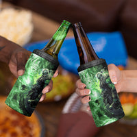 Norse Viking Warrior with Axe 4 in 1 Can Cooler Tumbler Celtic Knot Nordic Fantasy Lightning Art