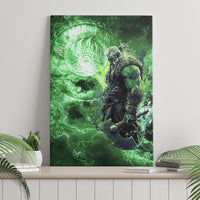 Norse Viking Warrior with Axe Canvas Wall Art Celtic Knot Nordic Fantasy Lightning Art