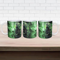 Norse Viking Warrior with Axe Ceramic Mug Celtic Knot Nordic Fantasy Lightning Art