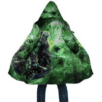 Norse Viking Warrior with Axe Cloak Celtic Knot Nordic Fantasy Lightning Art
