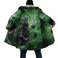 Norse Viking Warrior with Axe Cloak Celtic Knot Nordic Fantasy Lightning Art