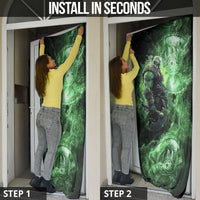 Norse Viking Warrior with Axe Door Cover Celtic Knot Nordic Fantasy Lightning Art