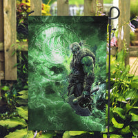 Norse Viking Warrior with Axe Garden Flag Celtic Knot Nordic Fantasy Lightning Art