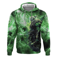 Norse Viking Warrior with Axe Hoodie Celtic Knot Nordic Fantasy Lightning Art