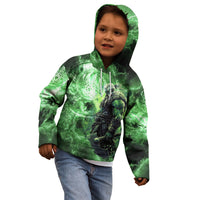 Norse Viking Warrior with Axe Kid Hoodie Celtic Knot Nordic Fantasy Lightning Art