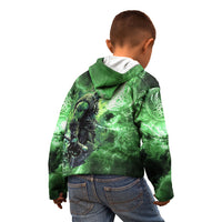 Norse Viking Warrior with Axe Kid Hoodie Celtic Knot Nordic Fantasy Lightning Art