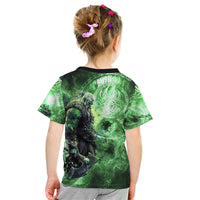 Norse Viking Warrior with Axe Kid T Shirt Celtic Knot Nordic Fantasy Lightning Art