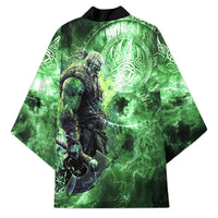 Norse Viking Warrior with Axe Kimono Celtic Knot Nordic Fantasy Lightning Art