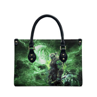 Norse Viking Warrior with Axe Leather Bag Celtic Knot Nordic Fantasy Lightning Art