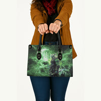 Norse Viking Warrior with Axe Leather Bag Celtic Knot Nordic Fantasy Lightning Art