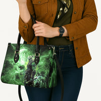 Norse Viking Warrior with Axe Leather Bag Celtic Knot Nordic Fantasy Lightning Art