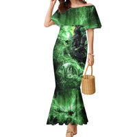 Norse Viking Warrior with Axe Mermaid Dress Celtic Knot Nordic Fantasy Lightning Art