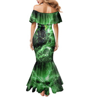 Norse Viking Warrior with Axe Mermaid Dress Celtic Knot Nordic Fantasy Lightning Art