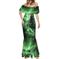 Norse Viking Warrior with Axe Mermaid Dress Celtic Knot Nordic Fantasy Lightning Art