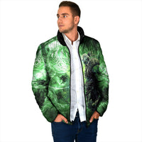 Norse Viking Warrior with Axe Padded Jacket Celtic Knot Nordic Fantasy Lightning Art