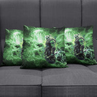 Norse Viking Warrior with Axe Pillow Cover Celtic Knot Nordic Fantasy Lightning Art
