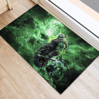 Norse Viking Warrior with Axe Rubber Doormat Celtic Knot Nordic Fantasy Lightning Art