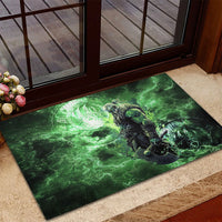 Norse Viking Warrior with Axe Rubber Doormat Celtic Knot Nordic Fantasy Lightning Art