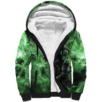 Norse Viking Warrior with Axe Sherpa Hoodie Celtic Knot Nordic Fantasy Lightning Art