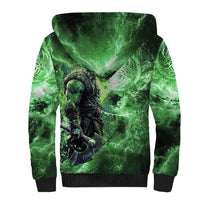 Norse Viking Warrior with Axe Sherpa Hoodie Celtic Knot Nordic Fantasy Lightning Art