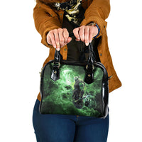 Norse Viking Warrior with Axe Shoulder Handbag Celtic Knot Nordic Fantasy Lightning Art