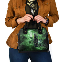 Norse Viking Warrior with Axe Shoulder Handbag Celtic Knot Nordic Fantasy Lightning Art