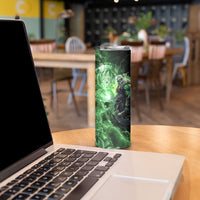 Norse Viking Warrior with Axe Skinny Tumbler Celtic Knot Nordic Fantasy Lightning Art