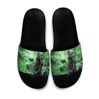 Norse Viking Warrior with Axe Slide Sandals Celtic Knot Nordic Fantasy Lightning Art