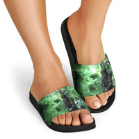 Norse Viking Warrior with Axe Slide Sandals Celtic Knot Nordic Fantasy Lightning Art