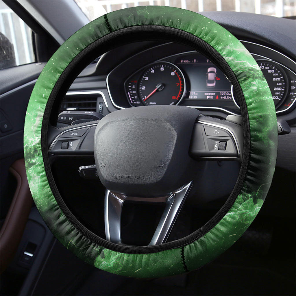 Norse Viking Warrior with Axe Steering Wheel Cover Celtic Knot Nordic Fantasy Lightning Art