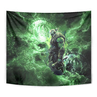 Norse Viking Warrior with Axe Tapestry Celtic Knot Nordic Fantasy Lightning Art