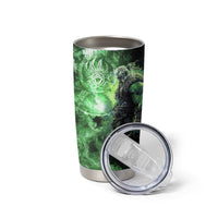 Norse Viking Warrior with Axe Tumbler Cup Celtic Knot Nordic Fantasy Lightning Art