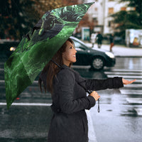 Norse Viking Warrior with Axe Umbrella Celtic Knot Nordic Fantasy Lightning Art