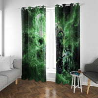 Norse Viking Warrior with Axe Window Curtain Celtic Knot Nordic Fantasy Lightning Art
