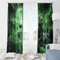 Norse Viking Warrior with Axe Window Curtain Celtic Knot Nordic Fantasy Lightning Art