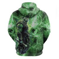 Norse Viking Warrior with Axe Zip Hoodie Celtic Knot Nordic Fantasy Lightning Art