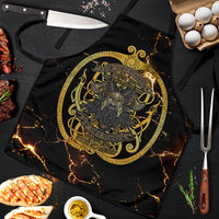 Viking Warrior Guardian Quote Apron Runic Circle Odin Ravens Mythology Dark Gold