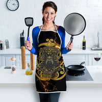 Viking Warrior Guardian Quote Apron Runic Circle Odin Ravens Mythology Dark Gold