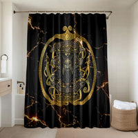 Viking Warrior Guardian Quote Bathroom Set Runic Circle Odin Ravens Mythology Dark Gold