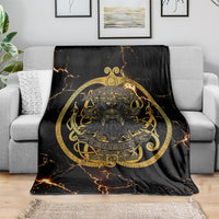 Viking Warrior Guardian Quote Blanket Runic Circle Odin Ravens Mythology Dark Gold